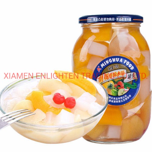 Easy Open Glass Jarred Fruits Cocktail in Light Syrup