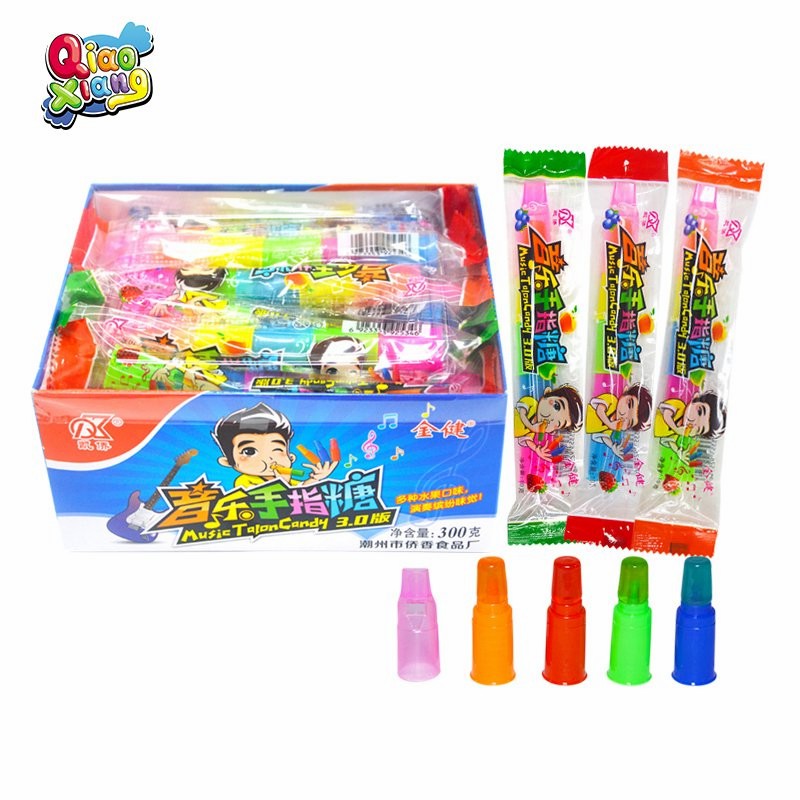 Wholesale Selling Music Finger Candy Funny Hard Lollipop Fruit Flavored Candy