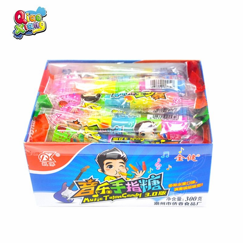 Wholesale Selling Music Finger Candy Funny Hard Lollipop Fruit Flavored Candy