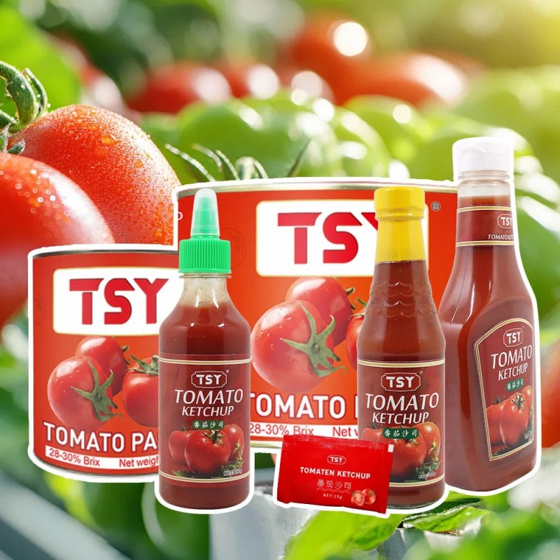 Factory OEM ODM Chinese Halal Organic Bouteille Sachet Bottle Concentrated Drum Cooking Canned Paste Jam Ketchup Tomato Sauce