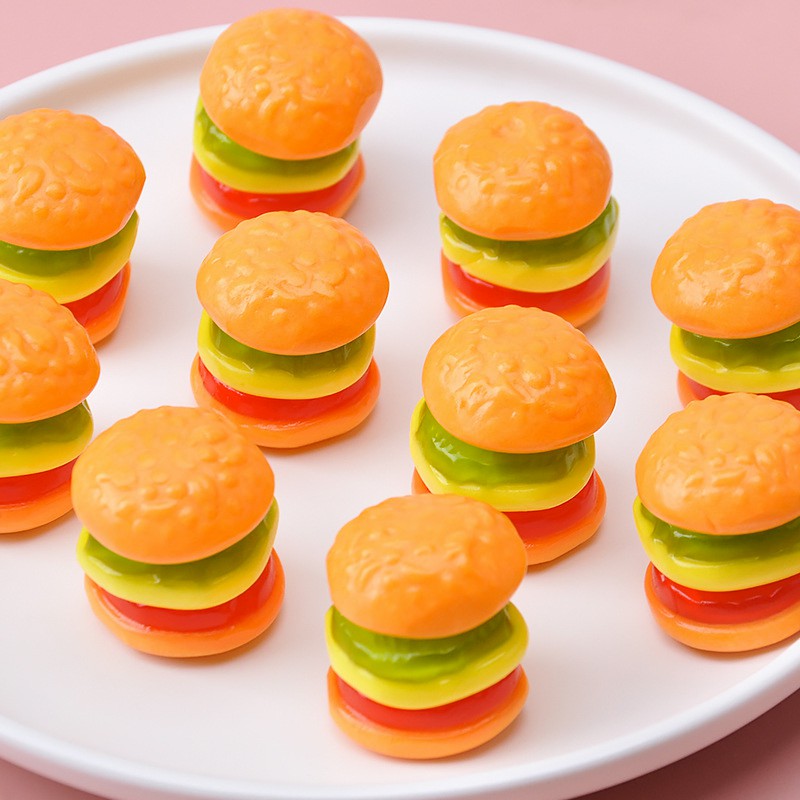 Yummy Hamburger Shaped Jelly Halal Sweet Candy Kosher Burger Gummy Candy