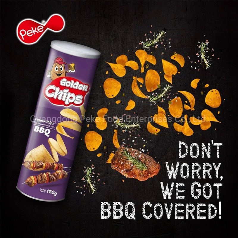 Peke Pringles and Lays Potato Chips in Tube