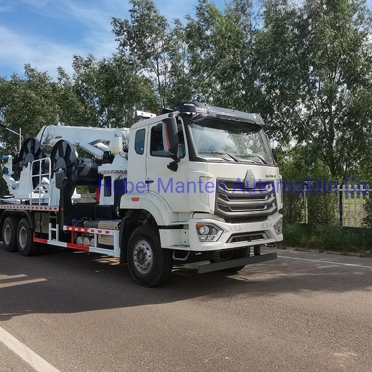 Mine Use Sinotruk HOWO Winch Cable Truck 371HP Rhd Ground Force Cable Puller Truck