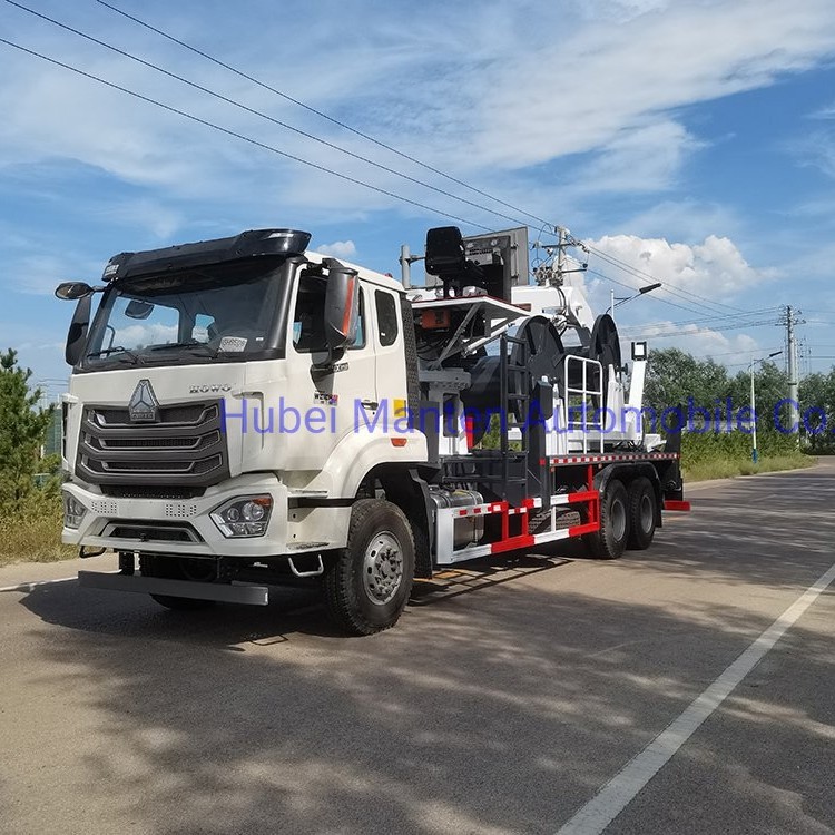 Mine Use Sinotruk HOWO Winch Cable Truck 371HP Rhd Ground Force Cable Puller Truck
