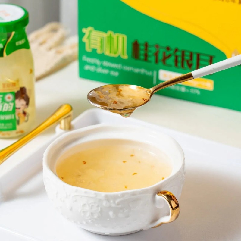 Premium Fresh Stew Soup with Osmanthus and Organic Snow Fungus