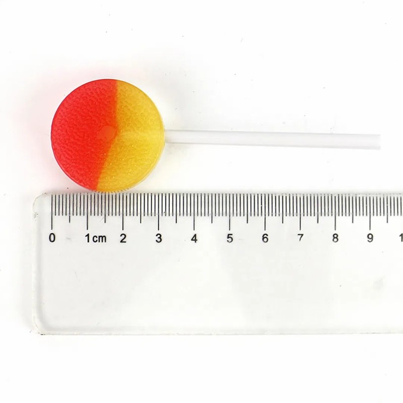 2-in-1 Round Flat Shaped Hard Lollipop with Popping Candy