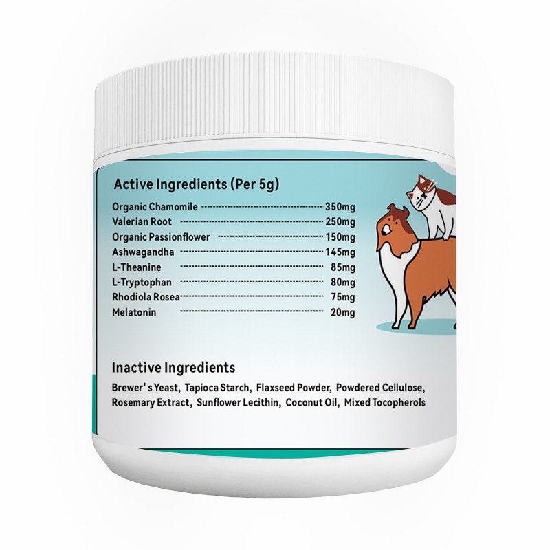 Calming Support Chews for Dogs and Cats Paw Relaxation Pet Supplement OEM