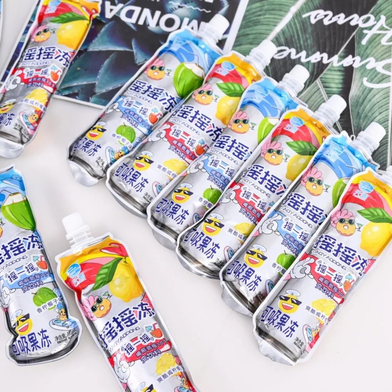 Hot Sale Candy Fruit Jelly Sucking Jelly Lemon Flavor Sweets Beverage Konjac Jelly Wholesale Jelly Candy Fruit Juice Drinks Jelly