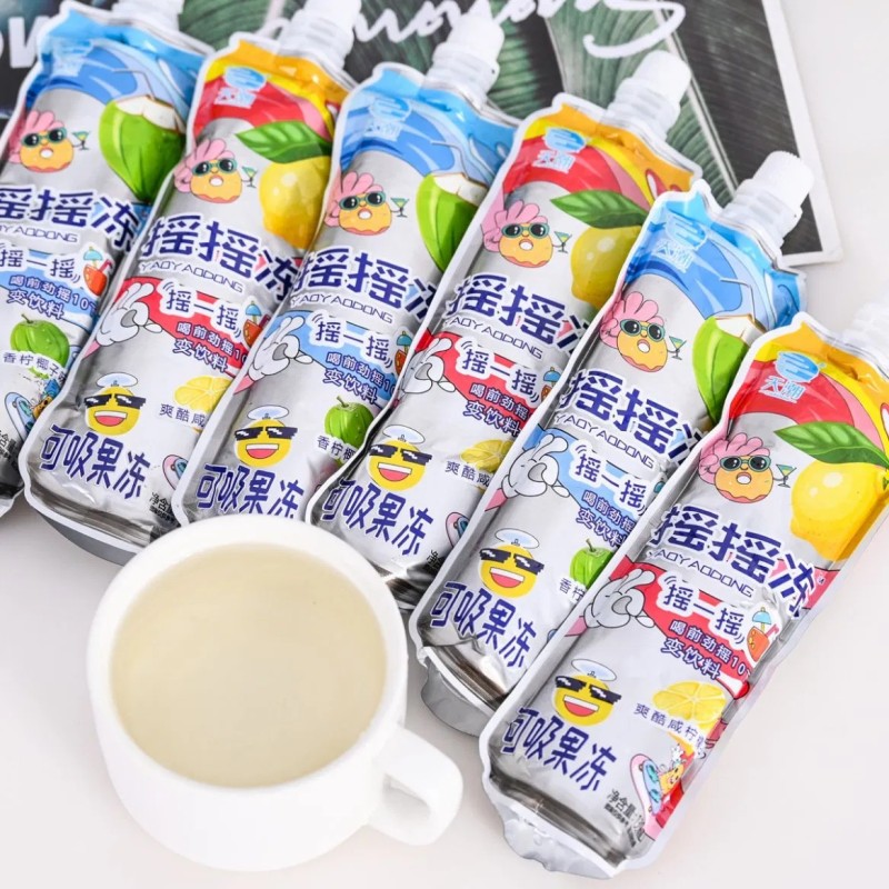 Hot Sale Candy Fruit Jelly Sucking Jelly Lemon Flavor Sweets Beverage Konjac Jelly Wholesale Jelly Candy Fruit Juice Drinks Jelly