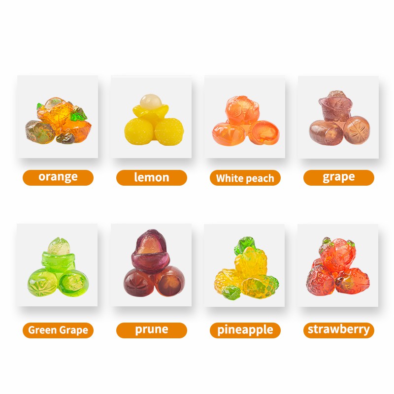 115g Square Box Peeling Gummy Individual Wrap Fruit Juice Soft Jelly Candy