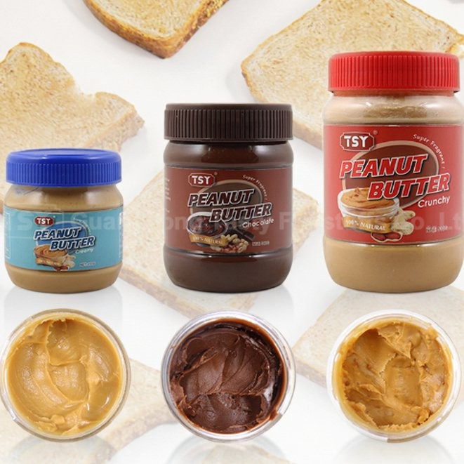 Factory OEM Halal Healthy No Additives No Sugar Bulk Natural Smooth Crunchy Creamy Chocolate Jam Jar Peanut Butter
