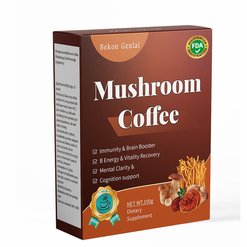 Wholesale 8 in 1 Mushroom Instant Coffee Private Label Natural Organicmushroomcoffeefunctional