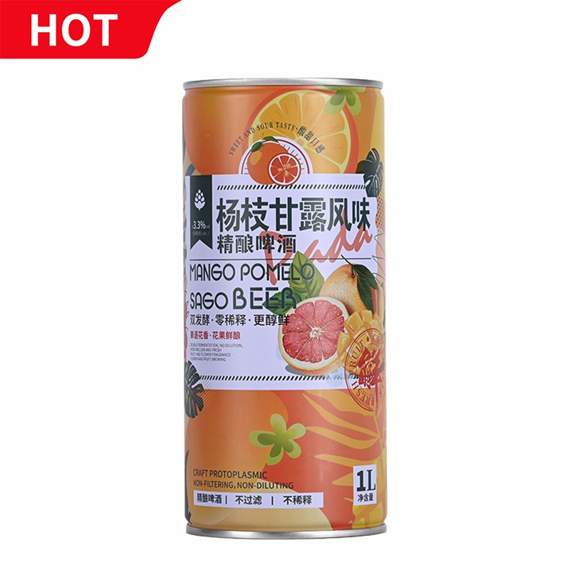 Hot Sale Custom OEM 1000ml Fresh Lime Double Fermentation Craft Beer in Cans