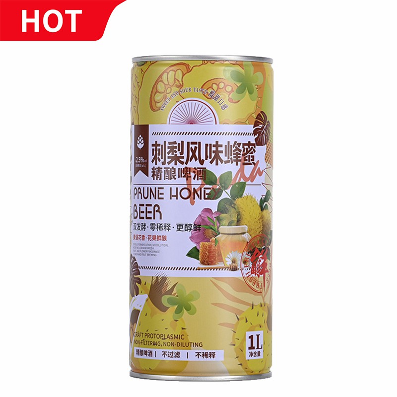 Hot Sale Custom OEM 1000ml Fresh Lime Double Fermentation Craft Beer in Cans