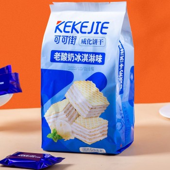 Crispy Wafer Biscuits Cheese Strawberry Yougurt Flavor Vitamin a Iron Fortified