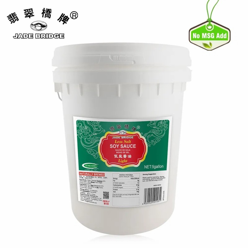 Traditional Less Sodium All-Purpose Seasoning Wholesale 625 Ml Jade Bridge Less Salt Light Soy Sauce