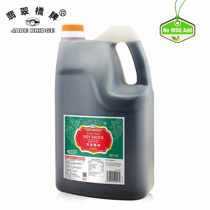 Traditional Less Sodium All-Purpose Seasoning Wholesale 625 Ml Jade Bridge Less Salt Light Soy Sauce