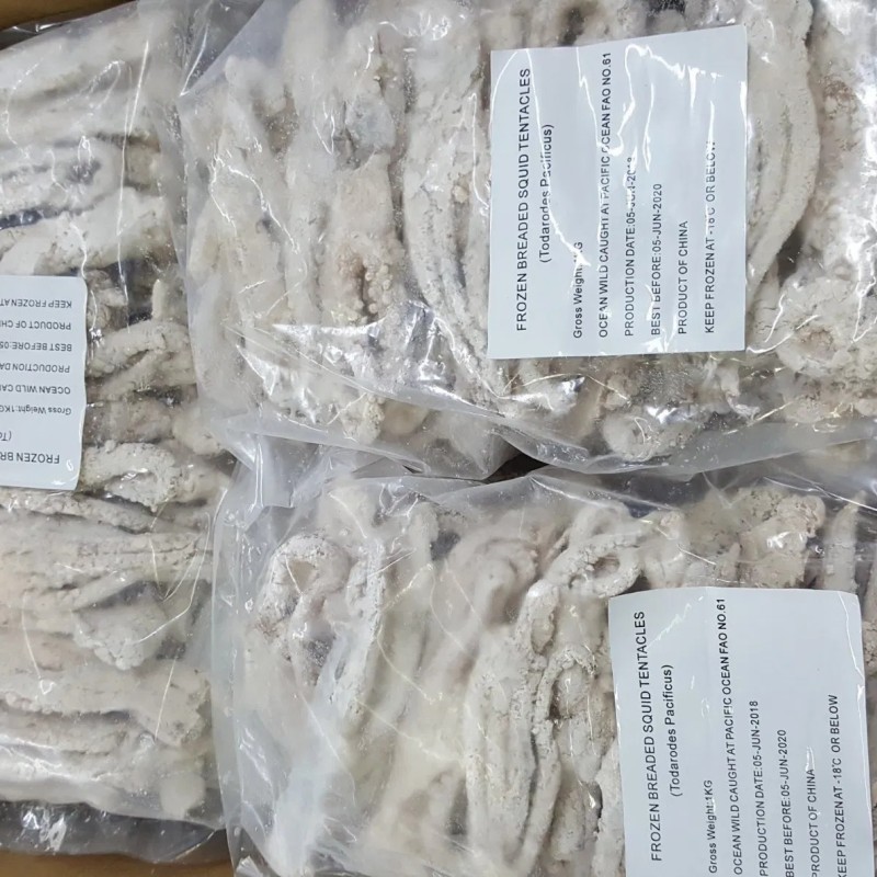 Frozen Breaded Squid Tentacles, IQF