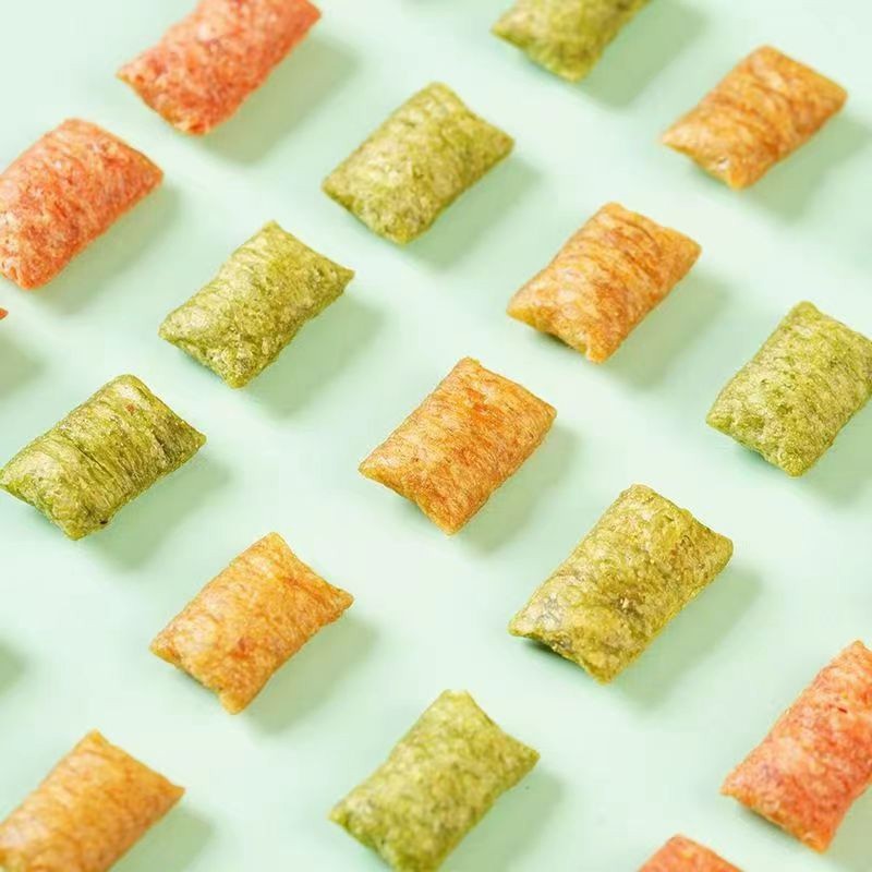 Rich Protein Tuna Chicken Flavor Filled Crisp Treats Dog Cat Pet Food