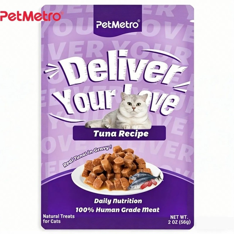 Bulk Packed Wet Cat Meal with Pure Natural Ingredients Chunk Gravy Pouch