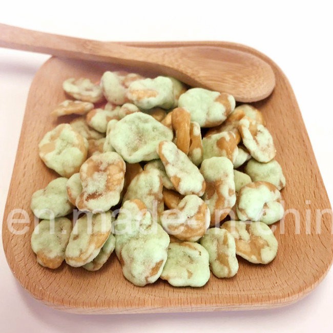 Wasabi Flavor Coated Fired Broad Bean Chips with Halal
