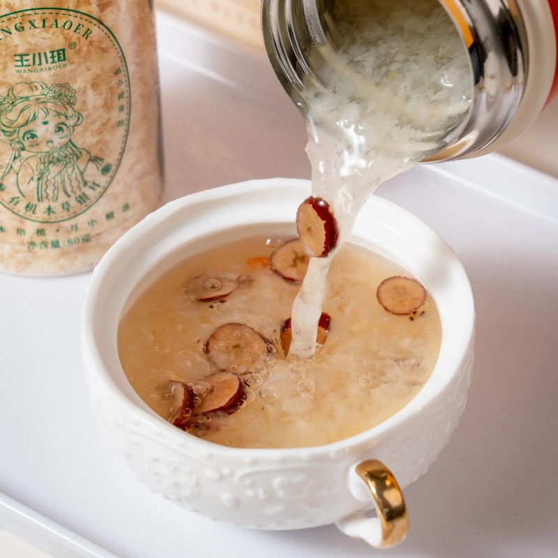 Organically Herbal White Fungus, Wall-Broken & Finely Ground for Easy Gel Release