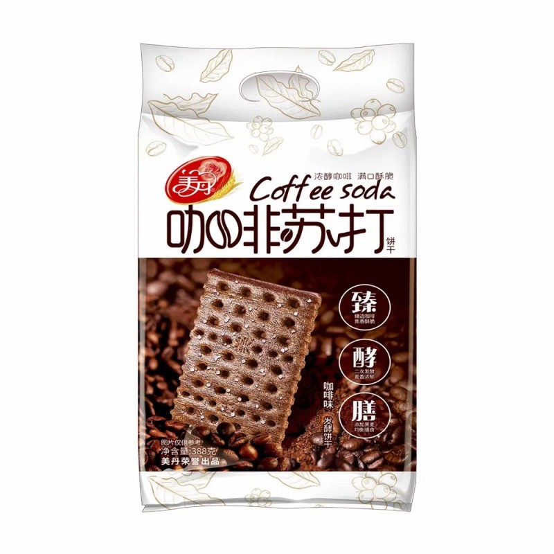 Hot Sale 388g Black Coffee Flavor Soda Cracker Coffee Soda Cracker