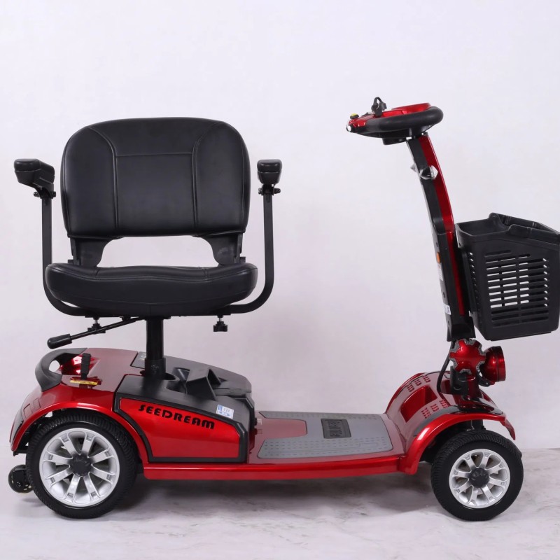 Elderly Four-Wheeled Mobility Scooter Disabled Assisted Folding Family Car with Battery for Handicapped Users