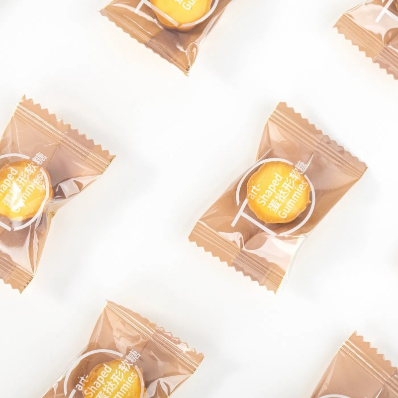 35g Caramel Flavor Tart-Shaped Wholesale Snack Sweets Juicy Jelly Gummy Chinese Candy