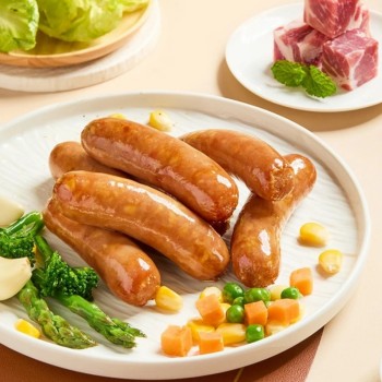 Selected Fresh Chicken Breasts and Fresh Vegetables Combined Into a Chicken and Vegetable Sausage
