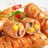 Selected Fresh Chicken Breasts and Fresh Vegetables Combined Into a Chicken and Vegetable Sausage
