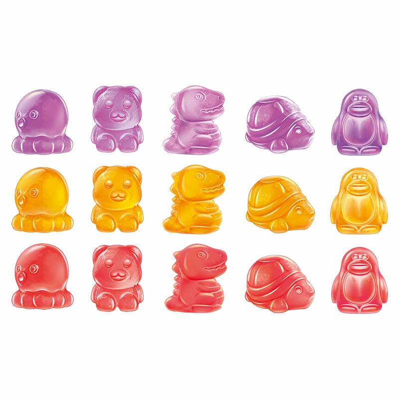Frozen Animal Skinned Gummy Candies Individually Packed Fruit Juice Jelly Candy