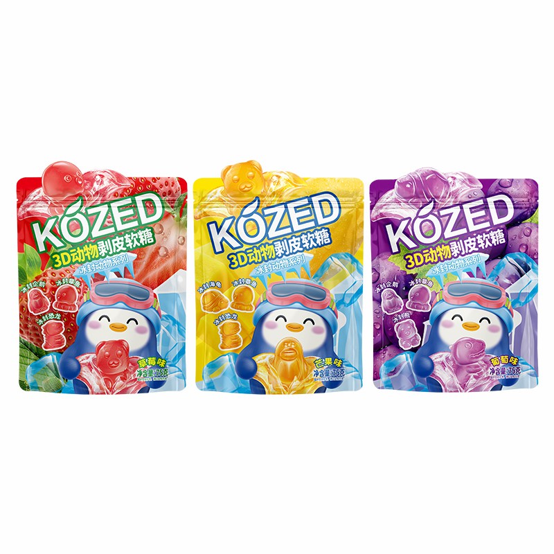 Frozen Animal Skinned Gummy Candies Individually Packed Fruit Juice Jelly Candy