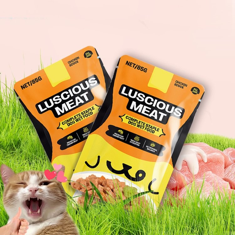 Grain-Free Cat Wet Food Pouch - 4 Flavors (Salmon/Tuna/Chicken) Meat Soup Snack