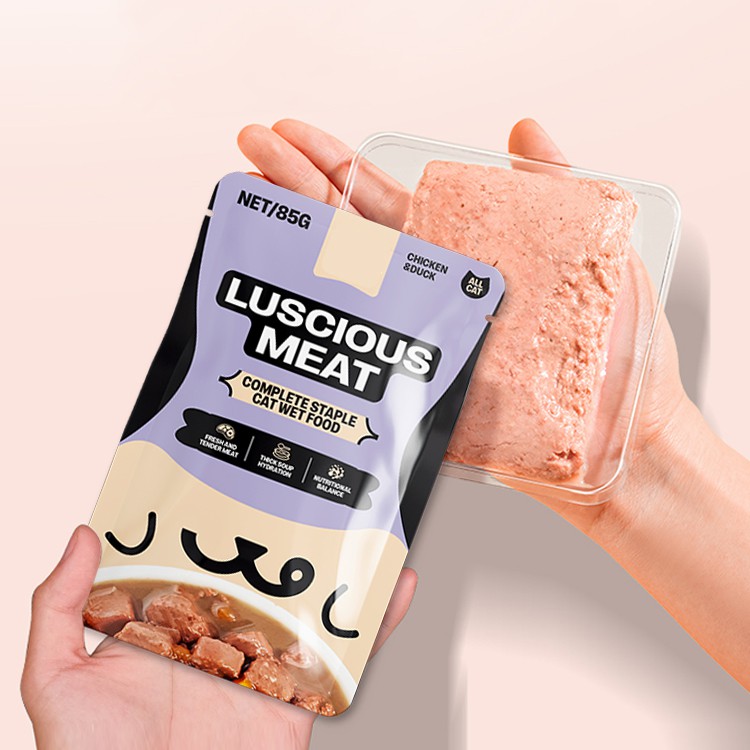 Grain-Free Cat Wet Food Pouch - 4 Flavors (Salmon/Tuna/Chicken) Meat Soup Snack