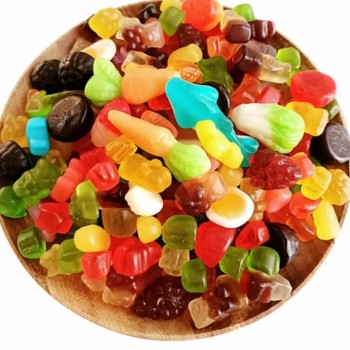 Wholesale Bulk Halal Gummy Candy Low Price Fruit Soft Sugar Sour Sweet Taste Assorted Heart Ball Gummy Candy