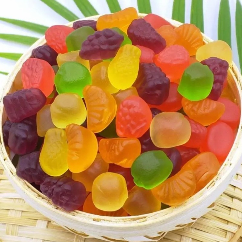 Wholesale Bulk Halal Gummy Candy Low Price Fruit Soft Sugar Sour Sweet Taste Assorted Heart Ball Gummy Candy