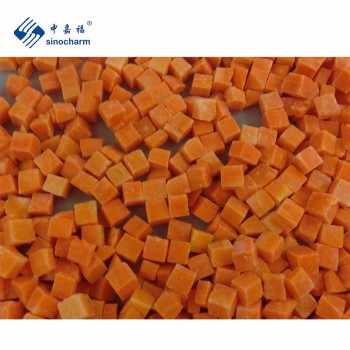 Sinocharm Kosher Diced Frozen Red Carrot Cut Cube IQF Carrot Dice