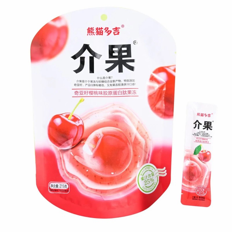 Hot Sale Fruity Jelly Candy Chia Seed Collagen Peptide Jelly Konjac Candy
