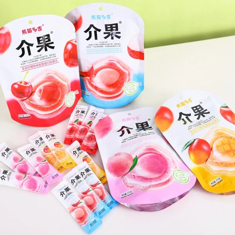 Hot Sale Fruity Jelly Candy Chia Seed Collagen Peptide Jelly Konjac Candy