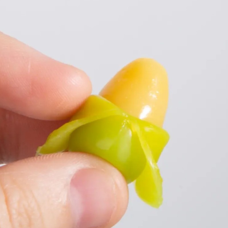 Factory Halal Mango Grape Sweet Peeling Soft Fruit Shaped Peeled Gummy Candy