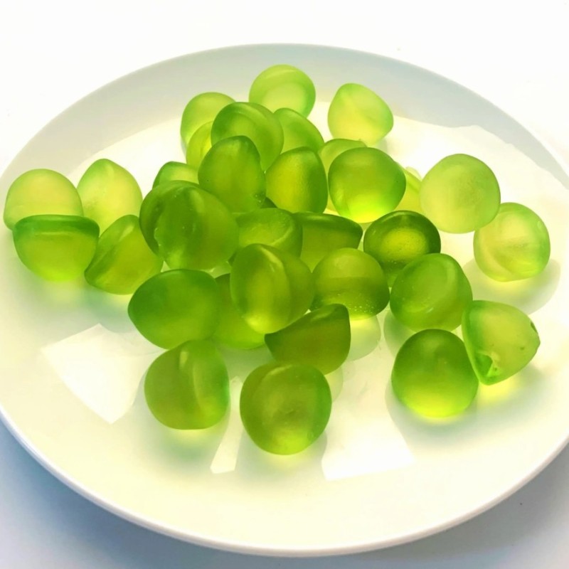 Factory Halal Mango Grape Sweet Peeling Soft Fruit Shaped Peeled Gummy Candy