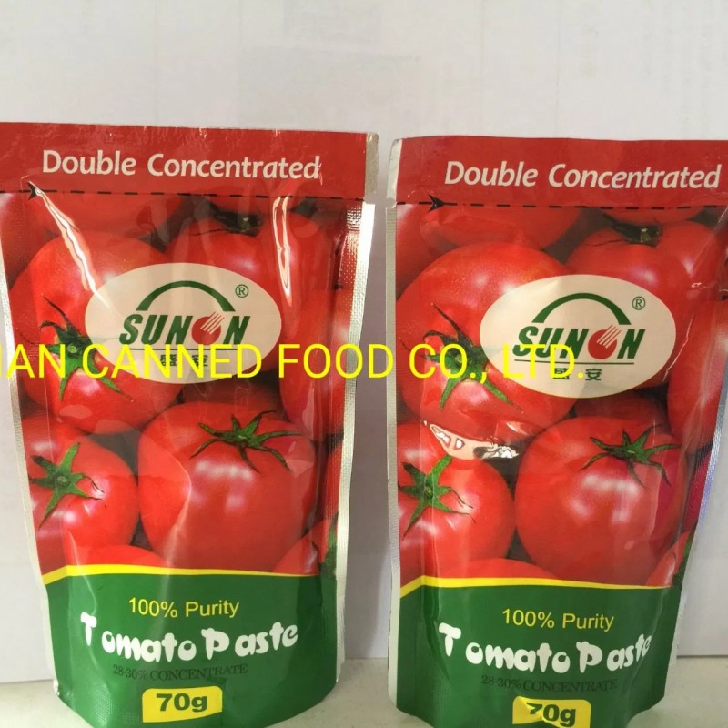 Sunon Brand Tomato Paste with 28-30% Concentrate in Self-Standing Pouch