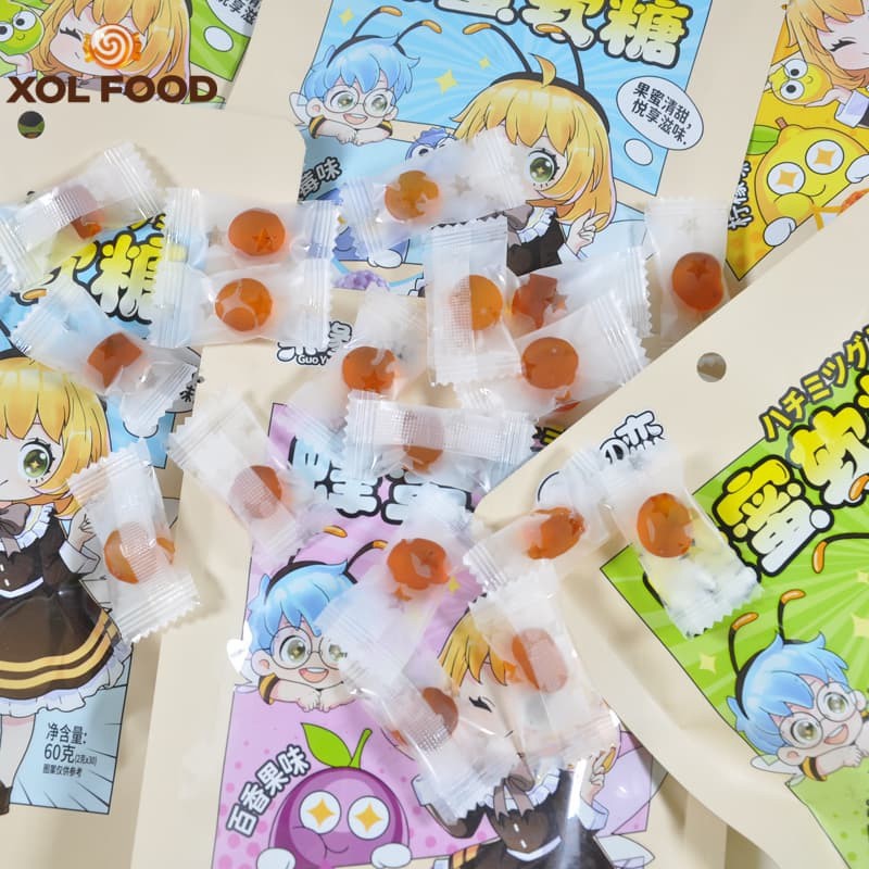 Honey Gummy Honeycomb Honey (Lemon, Passion Fruit, Grapefruit Flavor) 60g, Healthy Gummy Customized Label Royal Honey