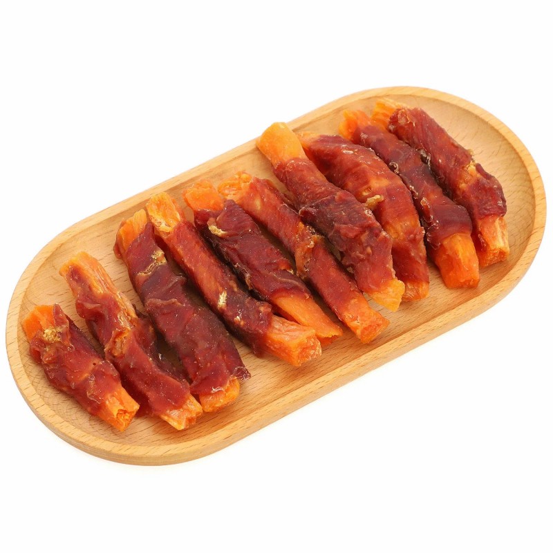 Pet Food Dog Snacks ODM /OEM Chicken/Duck Wrapped Sweet Potato