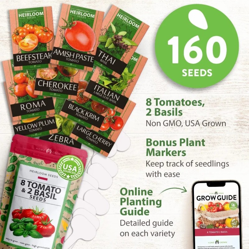 Home Grown Heirloom Non-GMO Tomato Seeds for Planting