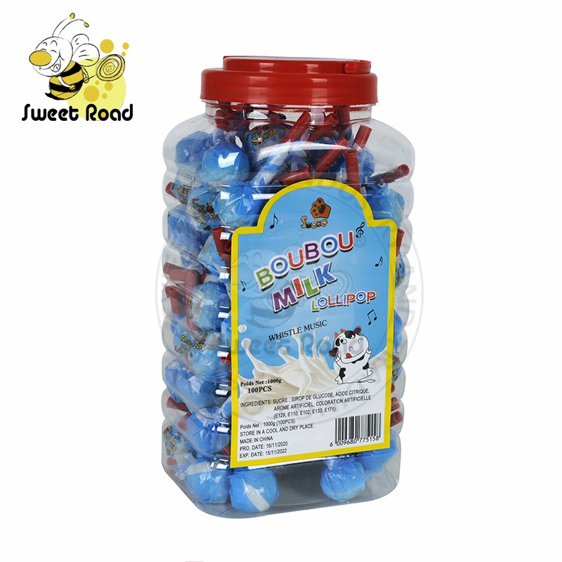Wholesale Confectionery Snack Candy 10g Milk Whistle Lollipop Chinese Lollipop Hard Fruit Candy