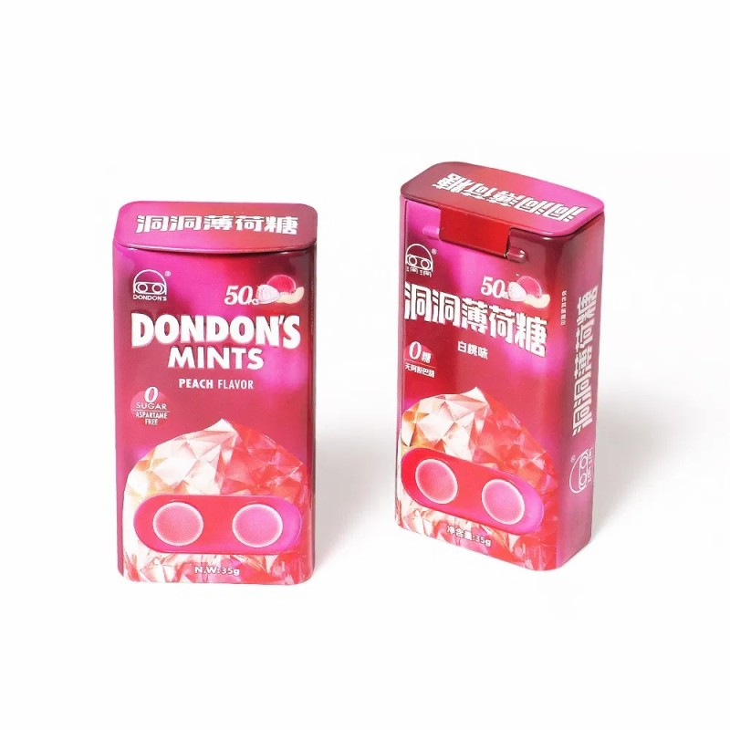 35g/70g Private Label Peach Flavor Candy Mint Shape Confectionery Sweets Snacks