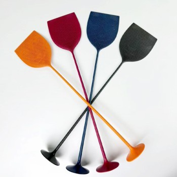 Wholesale Simple Durable Household Fly Swatter Lengthened Handle The Smile of Mona Lisa Fly Mosquito Shooter for Home