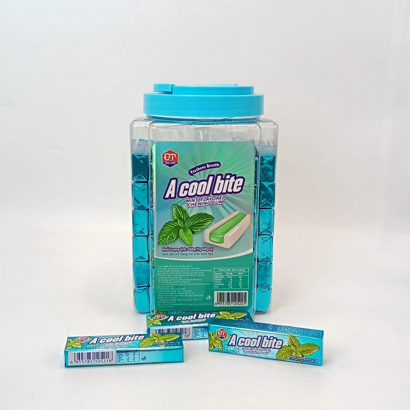 Laser Colorful Menthol Refreshing Long-Lasting Chewable Jelly Mint Bubble Gum